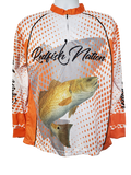 Redfish Nation Performance Long Sleeve Shirt - Redfish Orange Pockadot