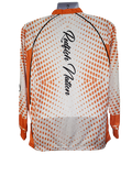 Redfish Nation Performance Long Sleeve Shirt - Redfish Orange Pockadot