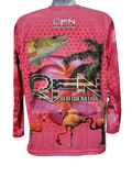 Redfish Nation Performance Long Sleeve Shirt - Pink Octagon Design
