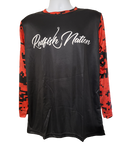 Performance Redfish Nation Long Sleeve Shirt - Red Digital Camo Sleeves Black