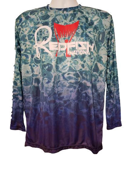 Performance Redfish Nation Long Sleeve Shirt - Blue Water Design #2