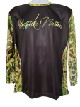 Redfish Nation Performance Long Sleeve Shirt - Black / Green Camo V21