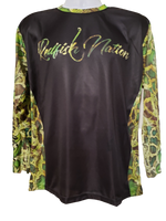 Redfish Nation Performance Long Sleeve Shirt - Black / Green Camo V21