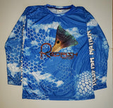 Performance Blue Camo "Redfish" long sleeve shirt