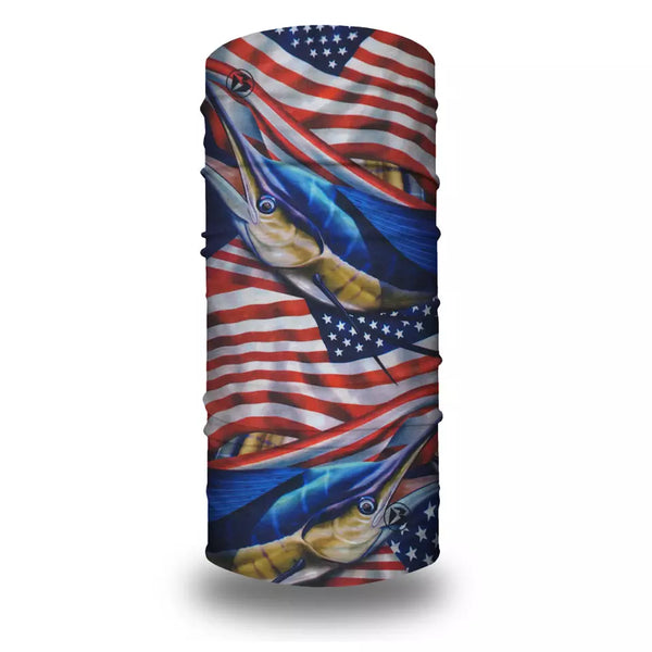 Redfish Nation Face Cover  / Neck Saver - US Flag - Tuna