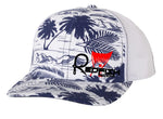 Redfish Nation Logo Trucker Cap - Palm Trees Blue
