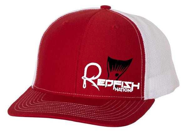Redfish Nation Logo Trucker Cap - Red/White