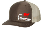Redfish Nation Logo Cap - Brown/Khaki RCHTRK