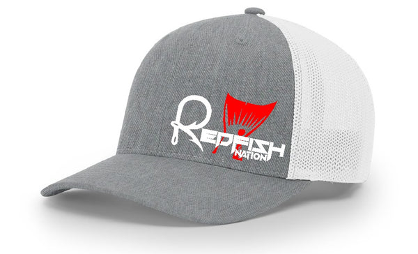 Redfish Nation Logo Cap - Grey/White RCHTRK