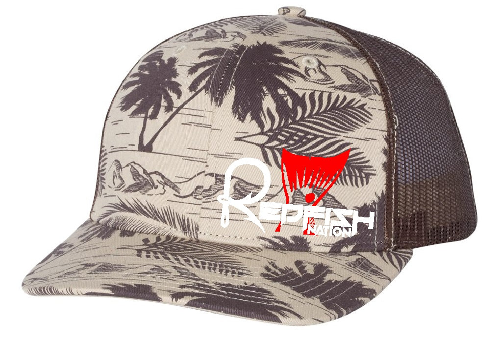 Redfish Nation Logo Cap - Palm Tree Brown RCHTRK