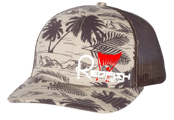 Redfish Nation Logo Cap - Palm Tree Brown RCHTRK