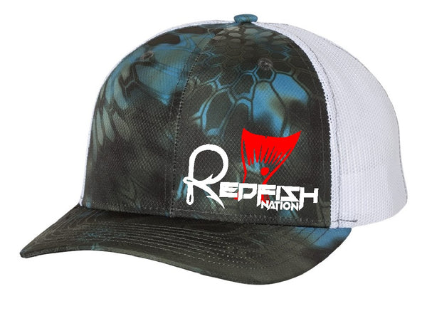 Redfish Nation Logo Cap - Kryptek Dark Blue/White