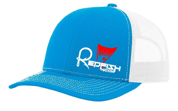Redfish Nation Logo Cap - Lighe Blue/White RCHTRK