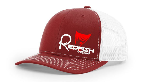 Redfish Nation Logo Cap - Marroon/White RCHTRK