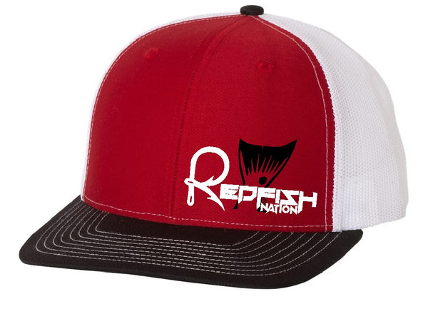 Redfish Nation Logo Trucker Cap - Red/Black/White