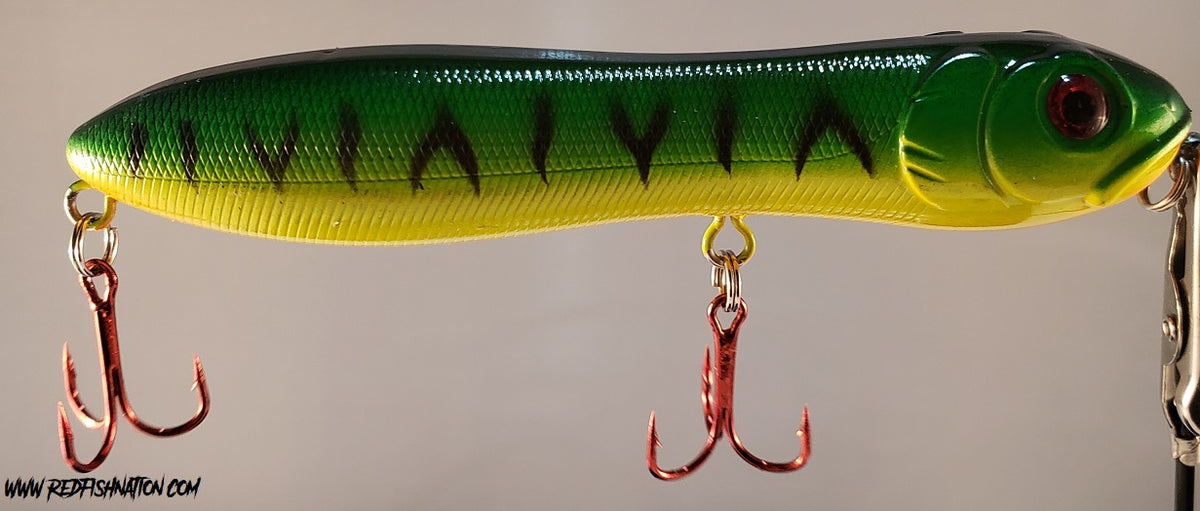 4" Green Tiger Knocker top water lure