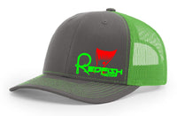 Redfish Nation Logo Cap - Charcoal/Lime Green