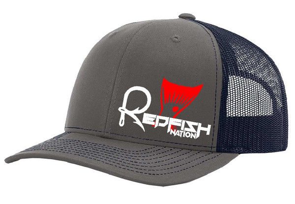 Redfish Nation Logo Cap - Charcoal/Navy