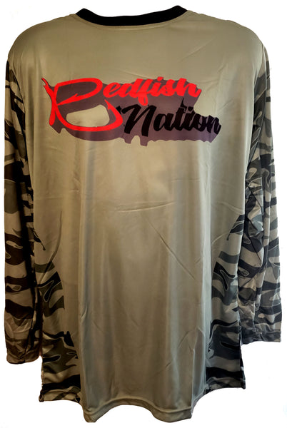 Performance Redfish Grey/Camo Sleeves and Back