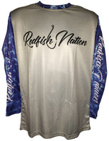 Performance Redfish Nation Grey/Blue Water Sleeves Shirts