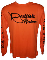 Performance Fluorescent Orange Redfish Nation Logo Kayak Shirt