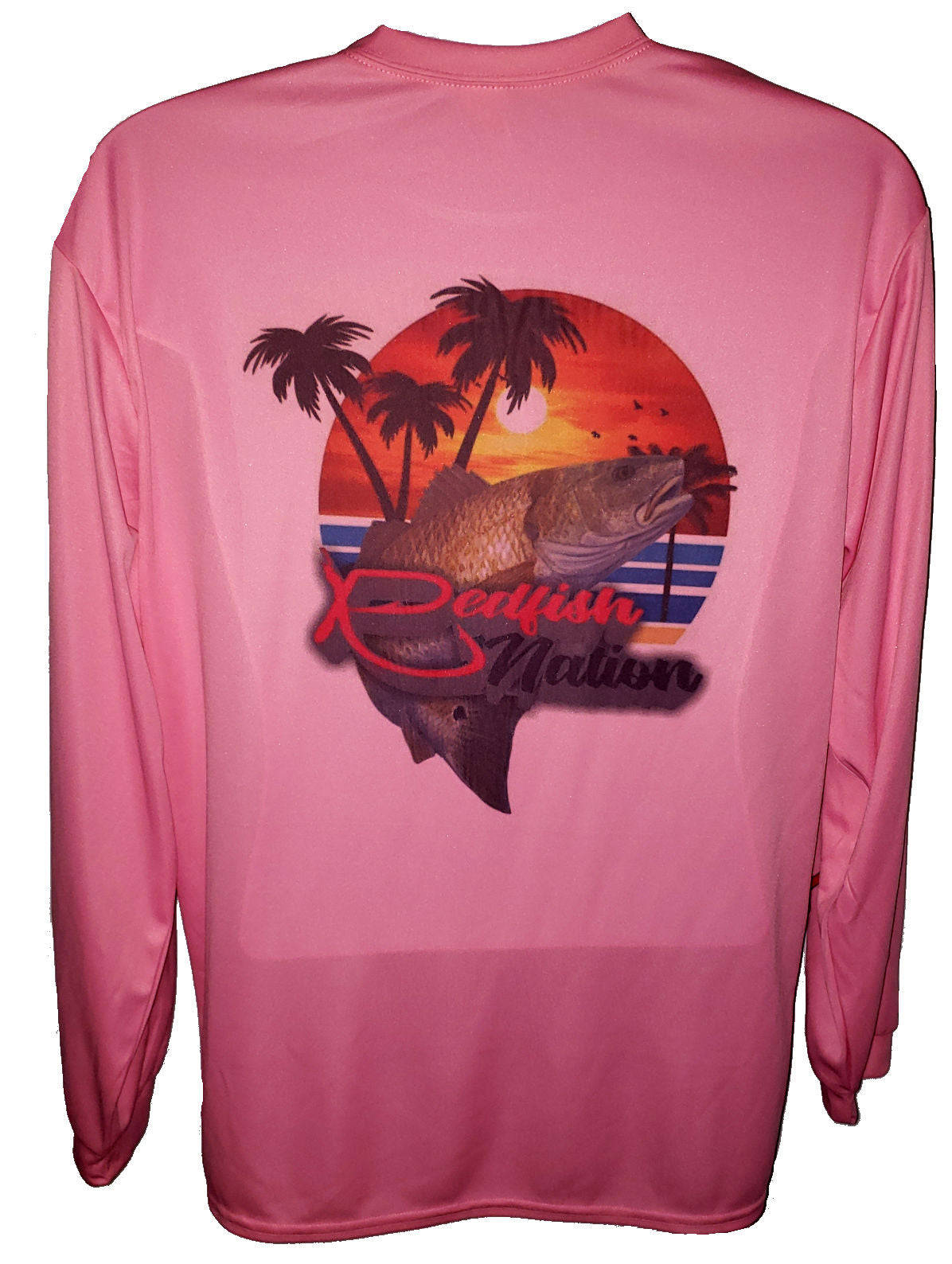 Performance Pink Redfish Nation Logo shirt