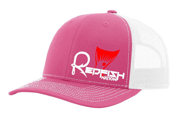 Redfish Nation Logo Cap - Pink/White
