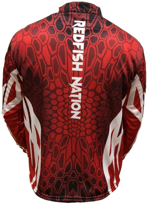 1/4 Zip Red Shirt Redfish Nation Performance New Camo - Pro