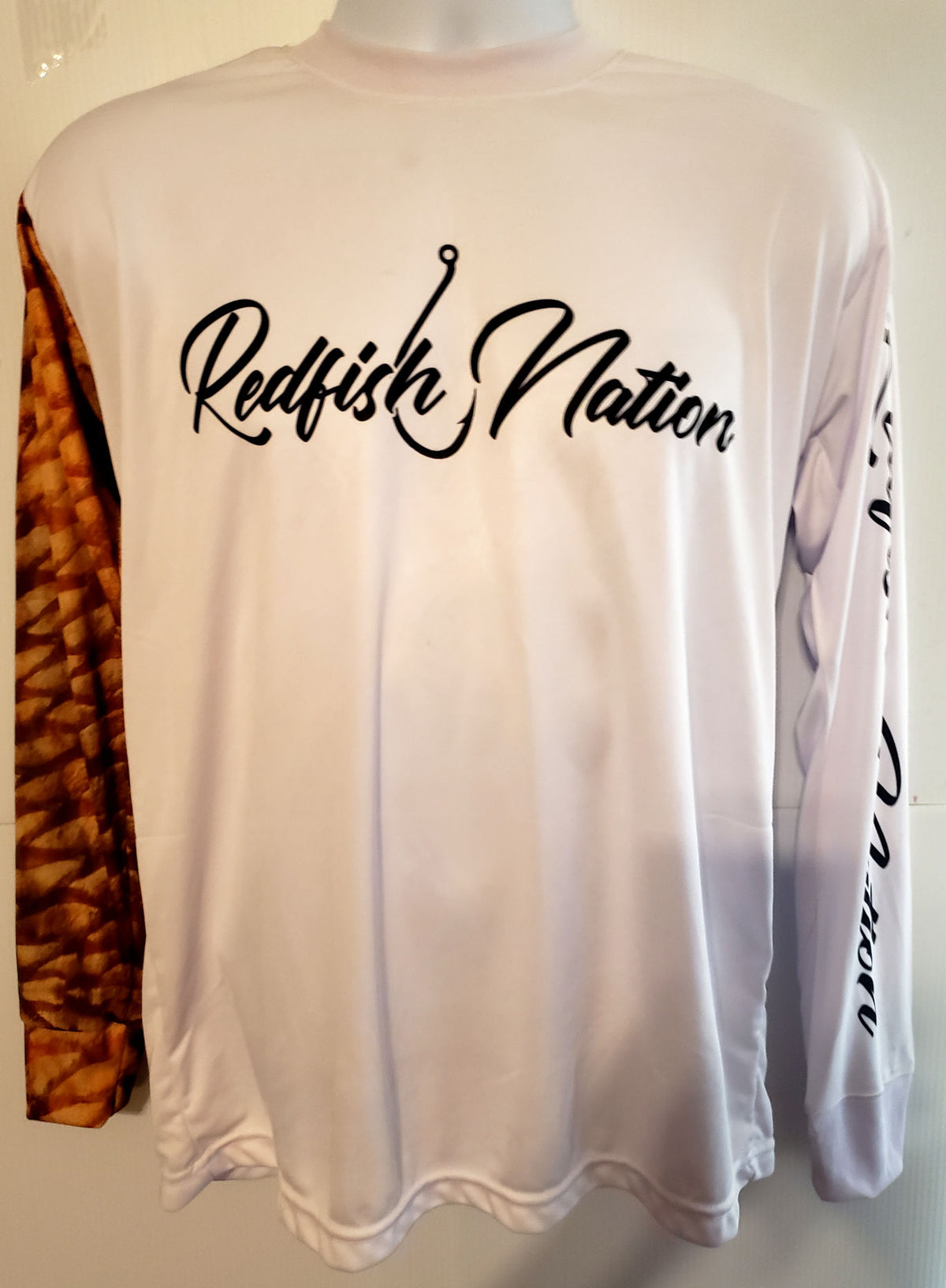 Performance Redfish Scales one Sleeve Design Shirt